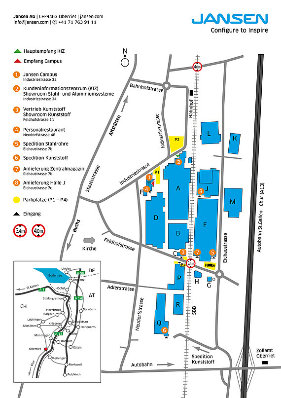 Jansen AG - Jansen Anfahrtsplan