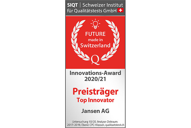 Jansen AG - Innovations-Award 2020/2021: Jansen mit dabei