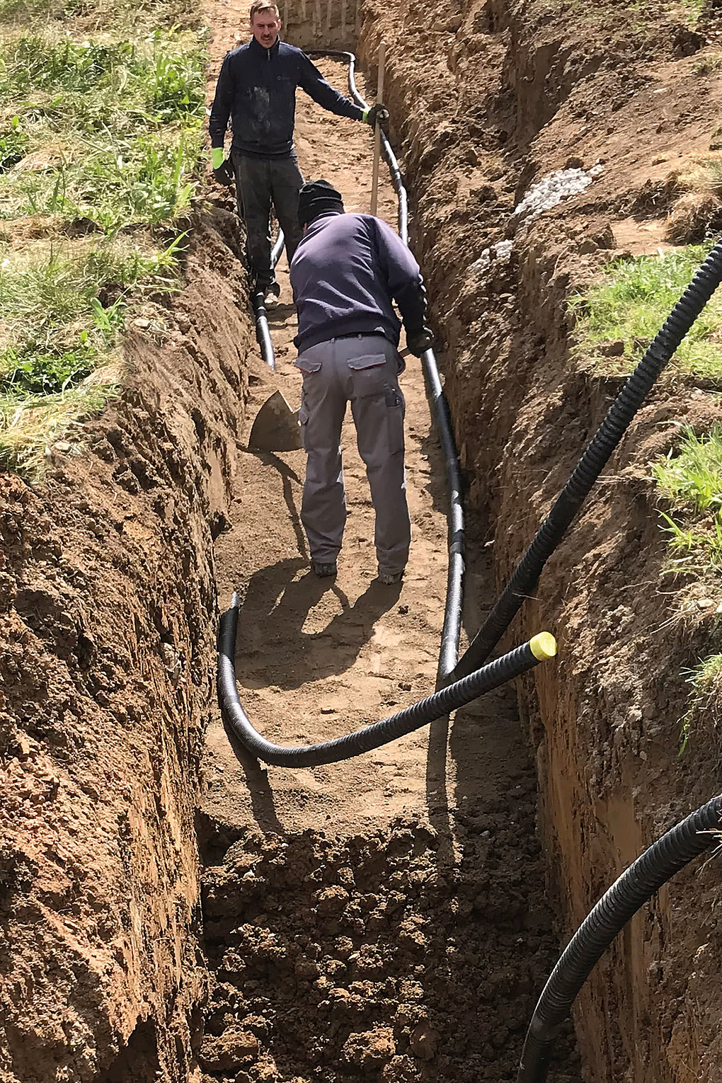 Trench heat exchanger detached house