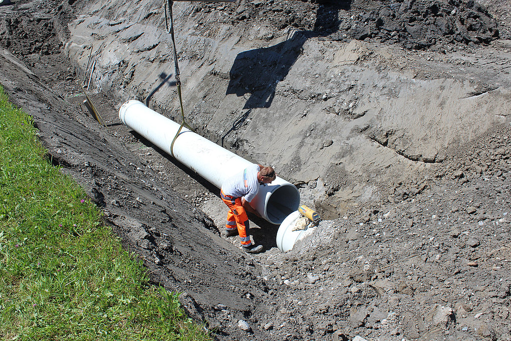 Élargissement canal d'évacuation des eaux usées