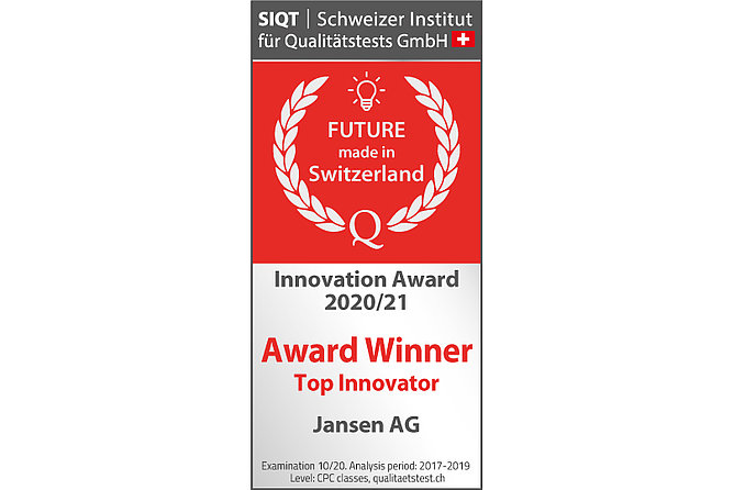 Jansen AG - Prix de l’innovation 2020/2021 : Jansen parmi les lauréats