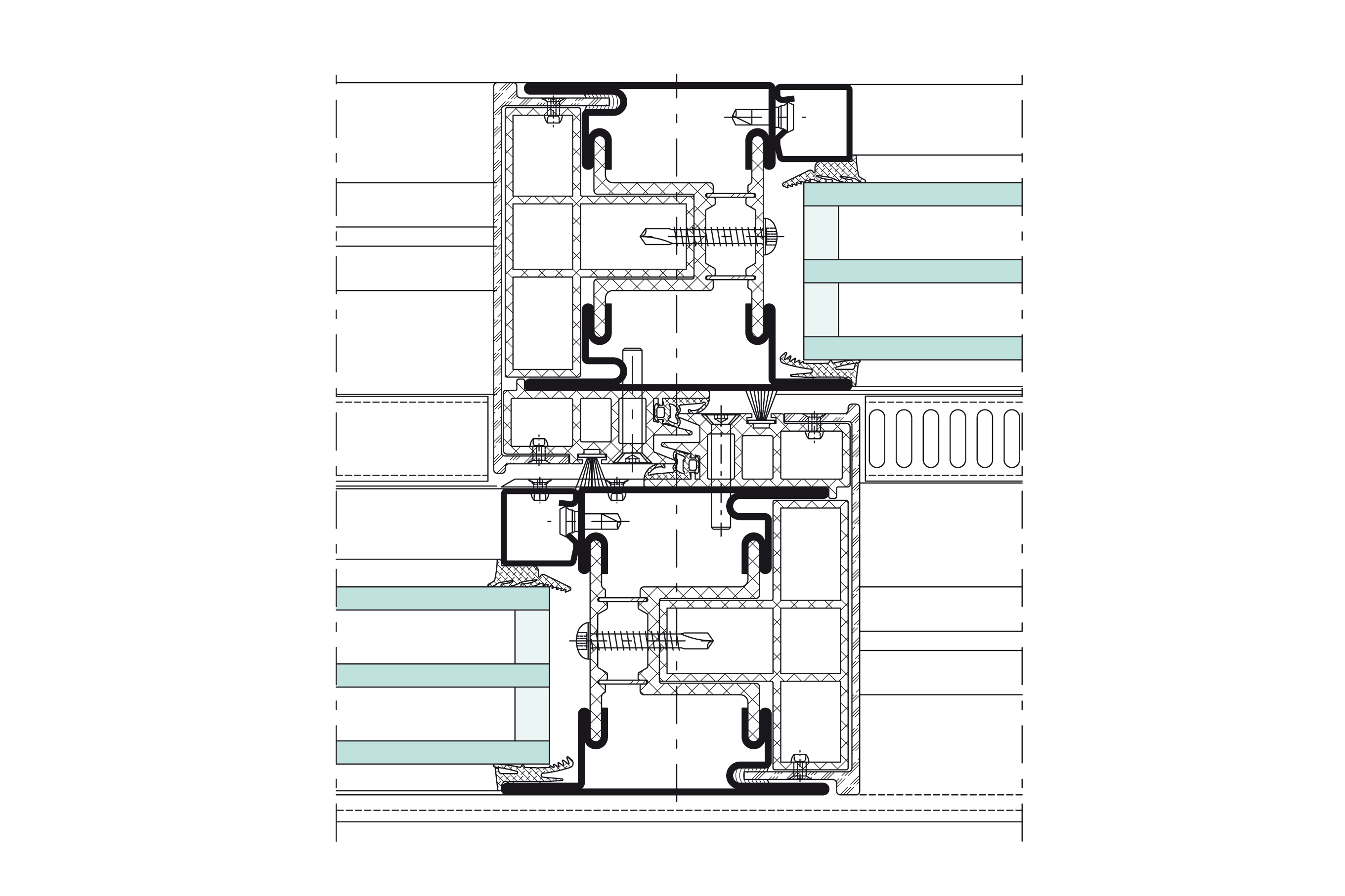 Jansen AG - Coupe en détail Porte coulissante/basculante Janisol 