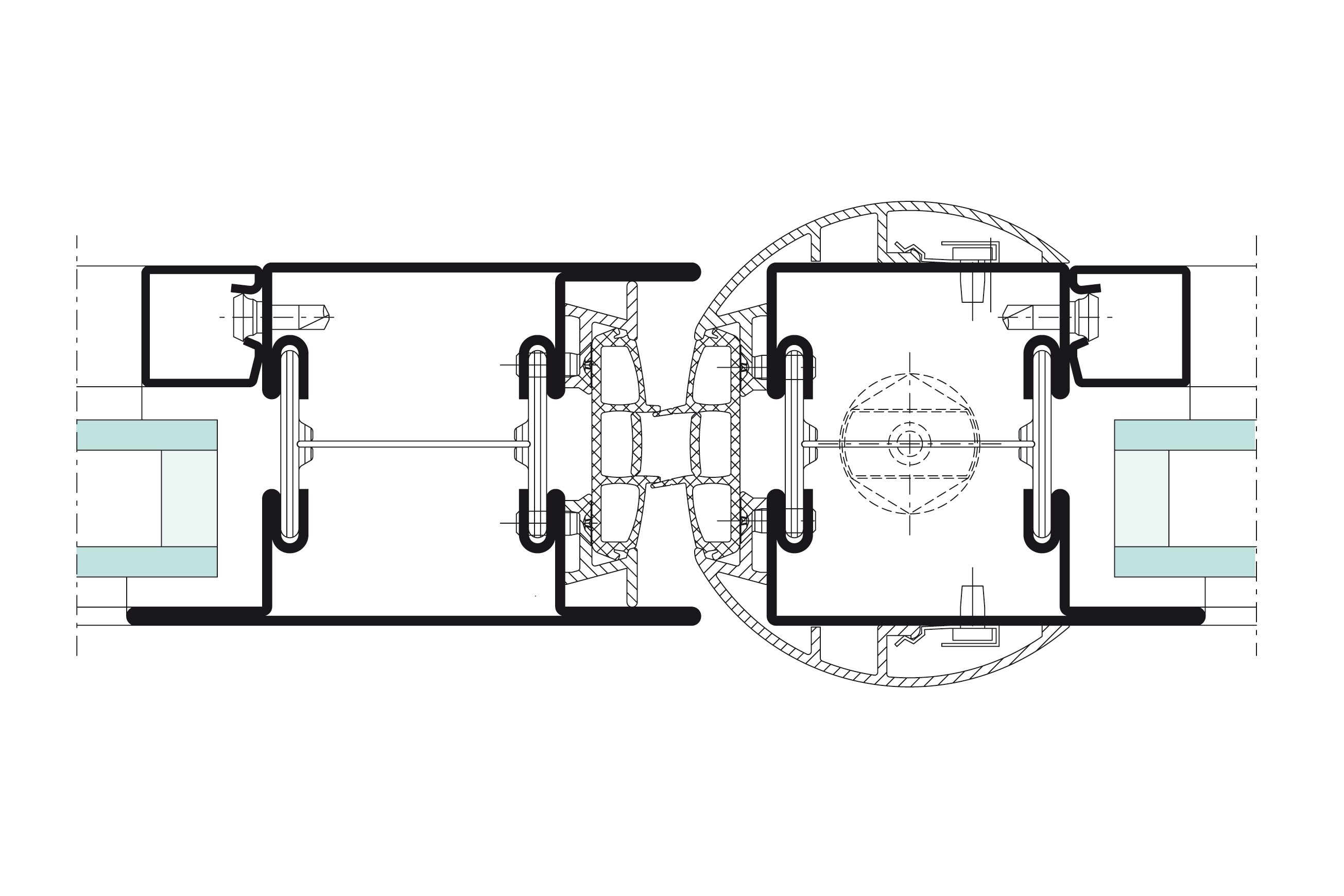 Jansen AG - Section detail Janisol anti-finger-trap doors