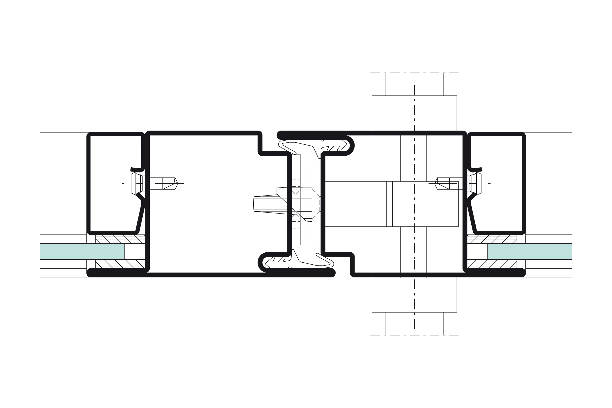 Jansen - Section detail Fire doors and fire-resistant partitions - Jansen Economy 50 / 60 E30