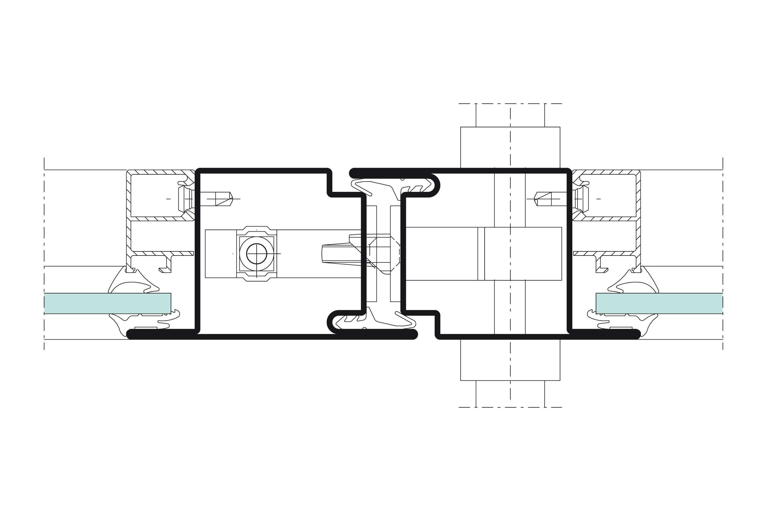 Jansen - Section detail Smoke control doors and smoke control partitions – Jansen Economy 60