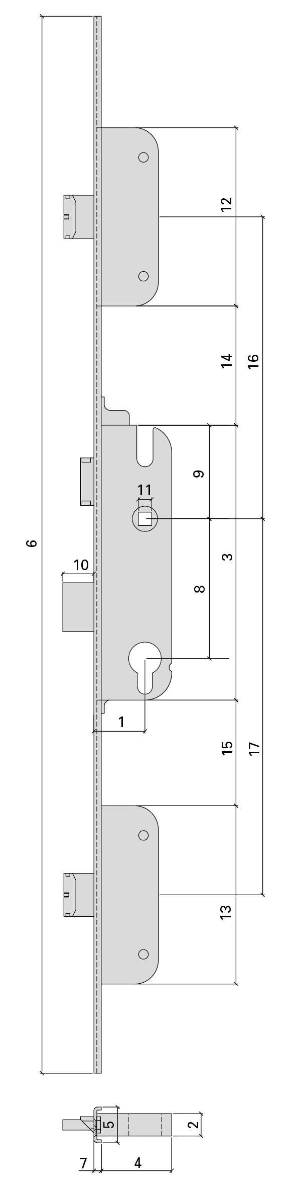 Jansen AG - Jansen Schlossersatzteil Mehrfachverriegelung