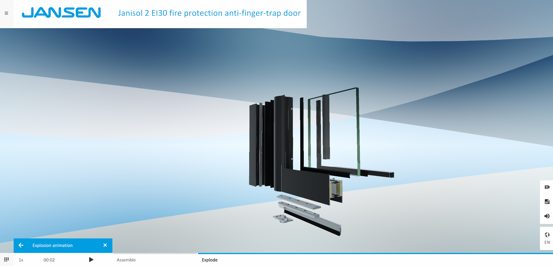 Virtual showroom - Exploded view Janisol 2 EI 30 - Jansen AG
