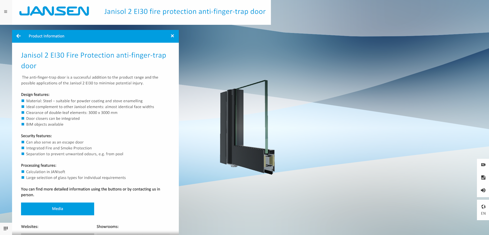 Virtual showroom  Product info - Jansen AG