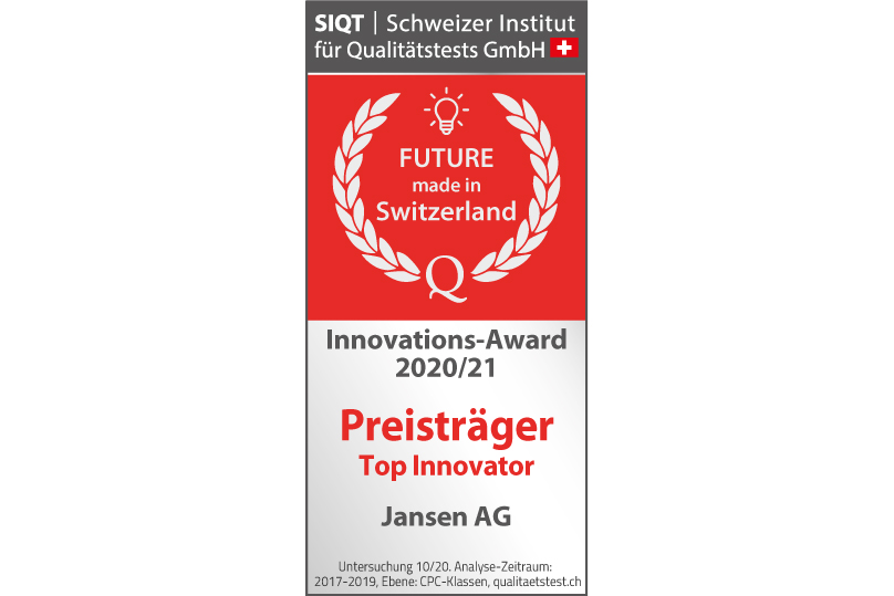 Jansen Jansen AG - Innovations-Award 2020/2021: Jansen mit dabei