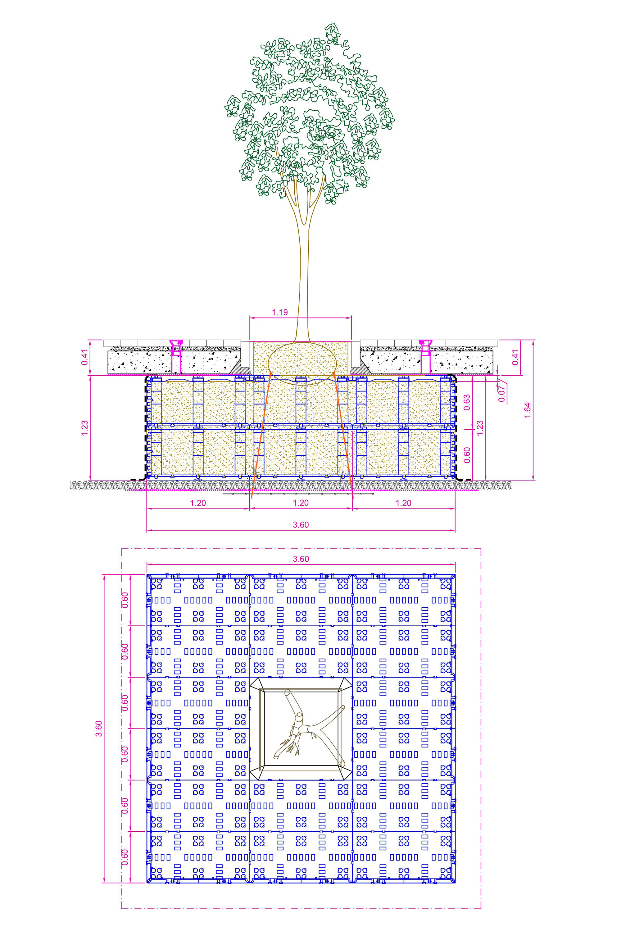 TreeTank - Système de chambre à racines coupe 15 m3 - Jansen AG