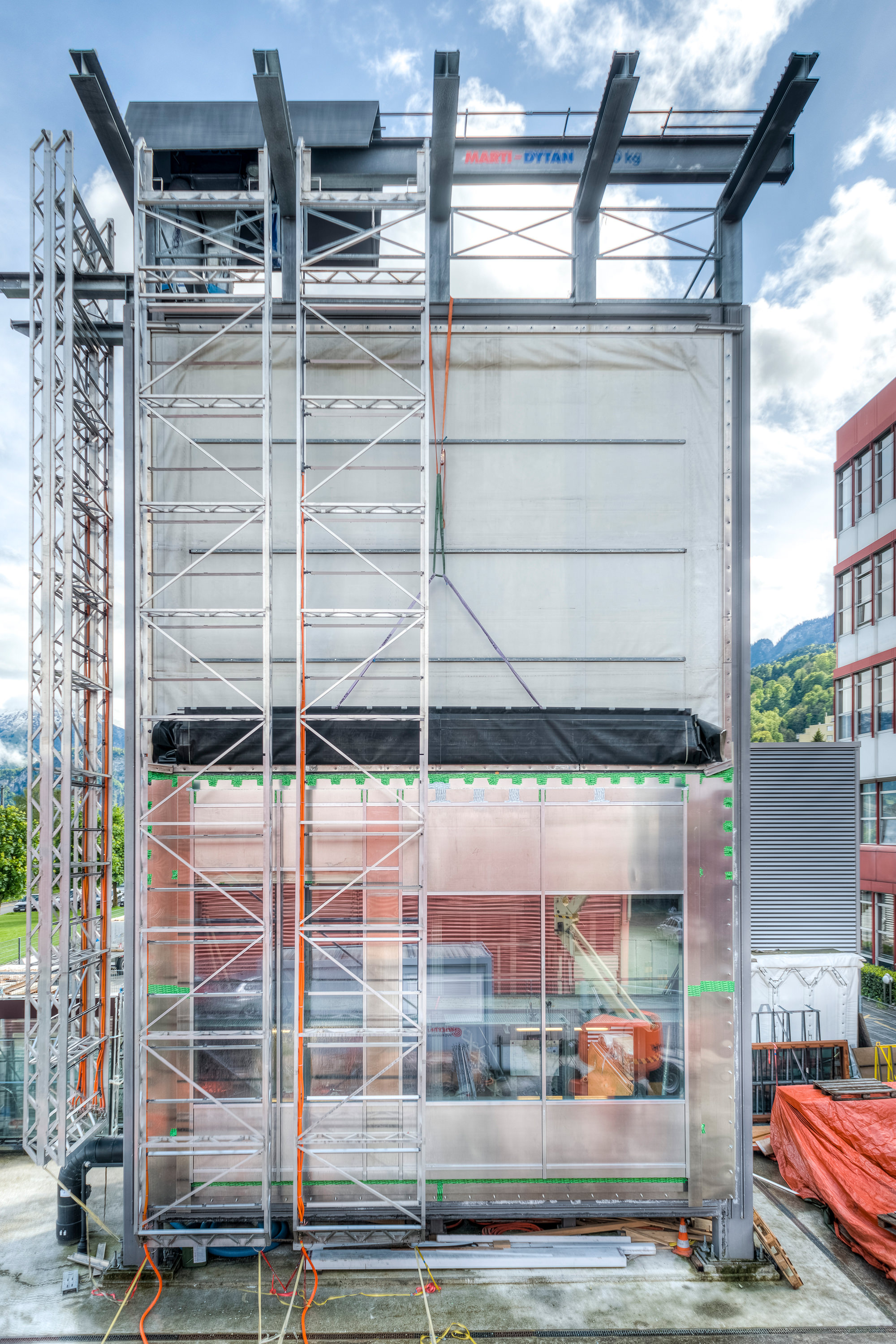 Kompetenzzentrum Gebäudehülle, Hochschule Luzern. Einblick in die Fassadenprüfung